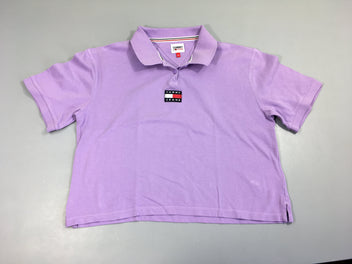 Polo m.c court mauve Tommy jeans, petite tache à l'avant