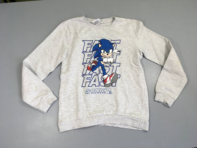 Sweat gris clair flammé Sonic2, moins cher chez Petit Kiwi