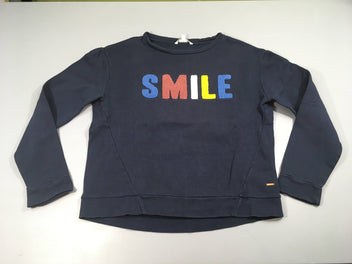 Sweat bleu foncé Smile texturé
