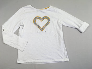 T-shirt m.l blanc coeur