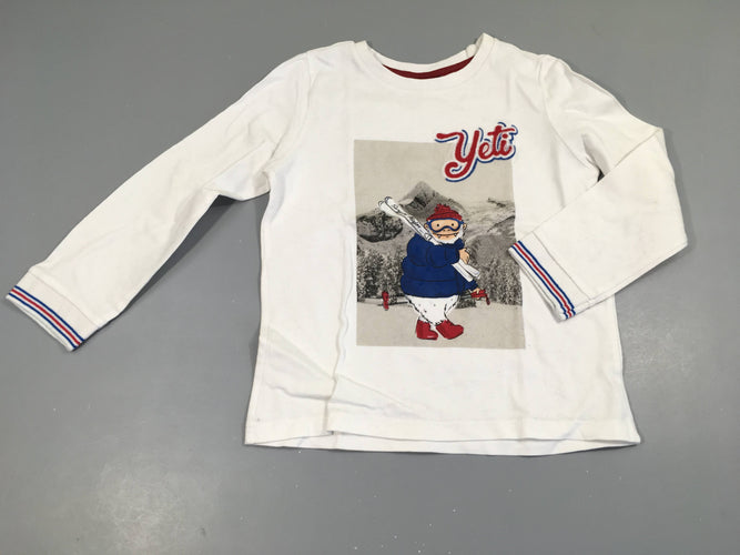 T-shirt m.l blanc Yéti, moins cher chez Petit Kiwi