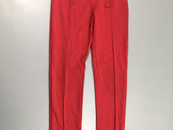 Pantalon molleton rouge côte boutons