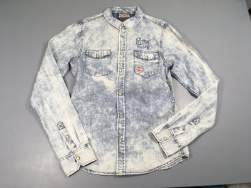 Chemise m.l Denim effet délavé Petrol