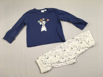 Pyjama 2pc jersey bleu dalmatiens