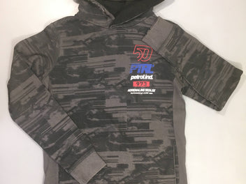 Sweat gris foncé effet camouflage 50 ptrl, légèrement bouloché