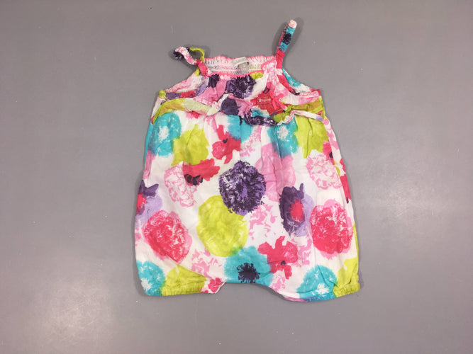 Combishort blanc effet taches couleurs, moins cher chez Petit Kiwi