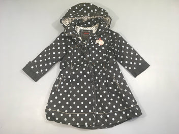 Veste à capuche amovible déperlante noire pois blancs Catimini