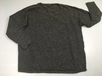Pull gris col V