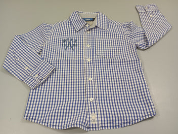 Chemise m.l à carreaux bleu et blanc