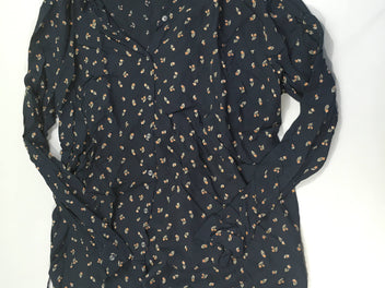 Blouse ml bleu marine fleurs