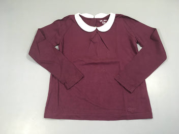 T-shirt m.l aubergine col claudine blanc
