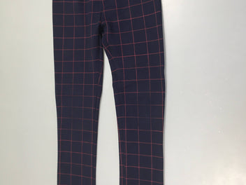 Pantalon bleu carreaux rouges