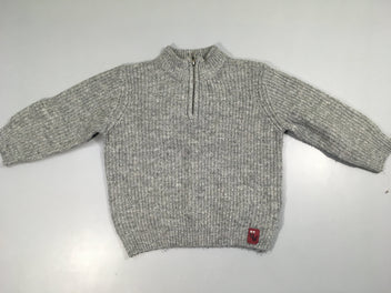 Pull gris col camionneur, légèrement bouloché