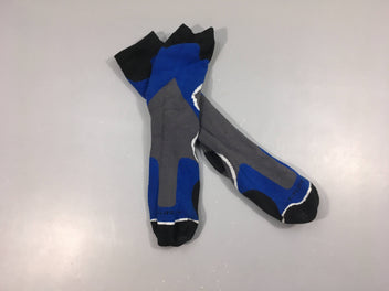Chaussettes bleu/gris laine