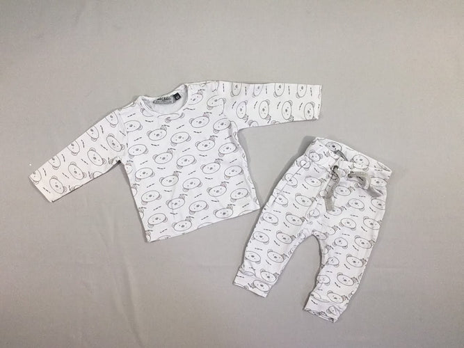 Pyjama 2pcs jersey blanc orson, moins cher chez Petit Kiwi