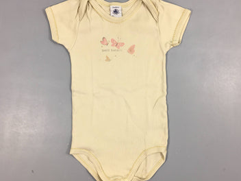 Body m.c jaune très pâle papillons