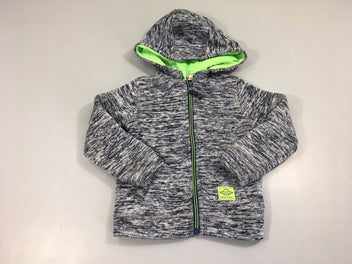 Gilet zippé à capuche  chiné bleu-gris