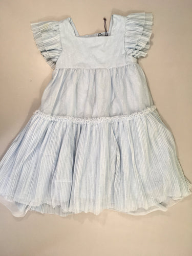 Robe m.c tulle bleu irisée, tachée, moins cher chez Petit Kiwi