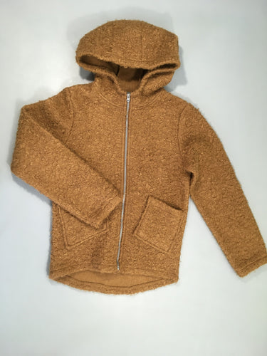 Gilet zippé moutonné brrun à capuche, moins cher chez Petit Kiwi