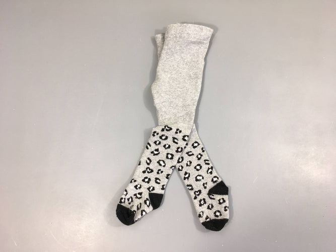 Paire de collants gris léopard, moins cher chez Petit Kiwi