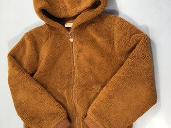 Gilet Veste à capuche peluche brune