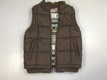 Bodywarmer/doublure de veste réversible brun foncé doublé maille