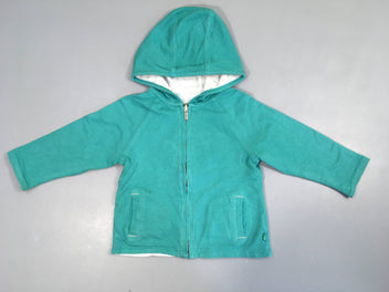 Sweat zippéà capuche bleu marine RB, légèrement décoloré