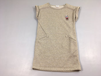 Robe sweat m.c molleton gris irisé doré écussons boutonné cactus Légèrement bouloché