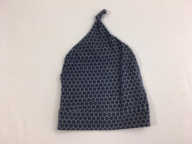 Bonnet jersey bleu foncé motifs noeud, moins cher chez Petit Kiwi