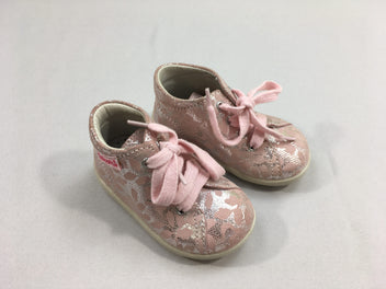 Chaussures toiles roses motifs argentés Falcotto