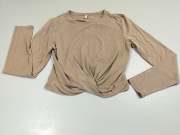 T-shirt m.l brun,court. Noeud sur le dessous.