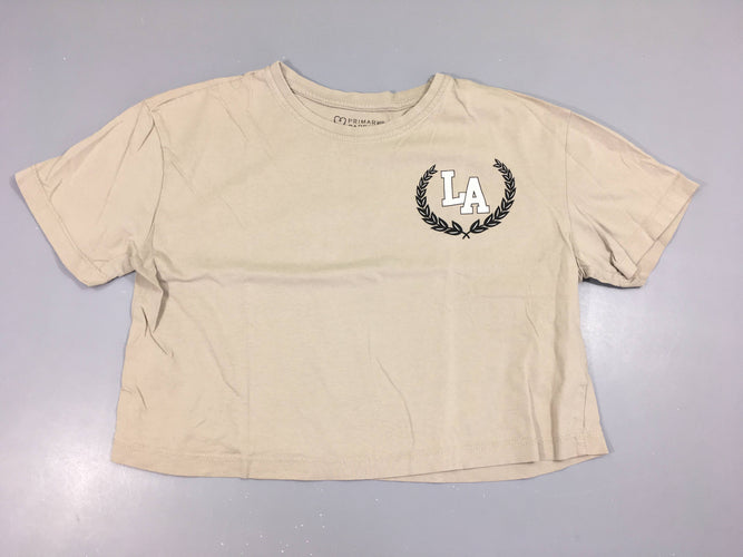 T-shirt m.c cropped beige LA, moins cher chez Petit Kiwi