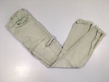 Pantalon cargo taille et chevilles élastiques kaki clair