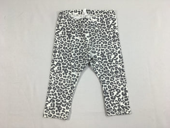 Legging blanc motifs léopard