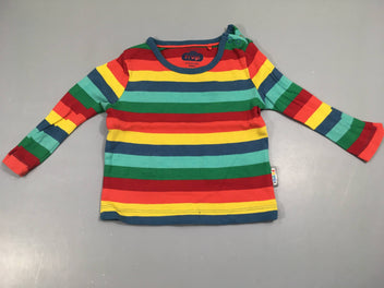 T-shirt m.l rayures bleu, vert, rouge, jaune