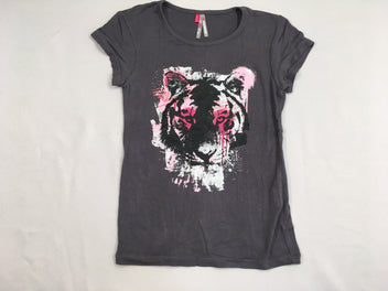 T-shirt m.c gris foncé tigre