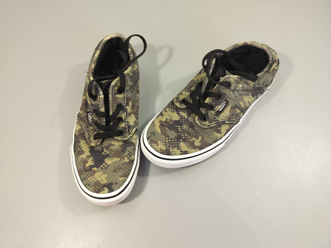Baskets en toile camoufflage kaki  Van off de Wall -37, moins cher chez Petit Kiwi