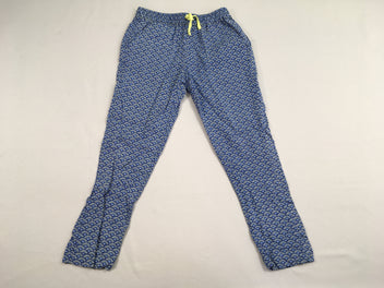 Pantalon léger bleu motifs