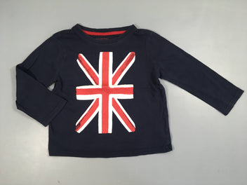 T-shirt m.l bleu foncé drapeau anglais