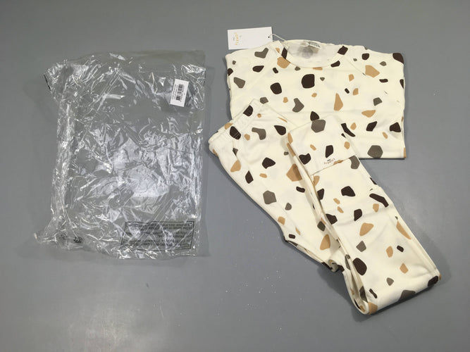 NEUF sous blister Pyjama 2pcs jersey blanc motifs bruns Comète paris (prix neuf sur leur site 34€), moins cher chez Petit Kiwi
