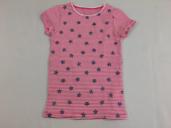 T-shirt m.c anti-Uv blanc rayé rose étoiles de mer