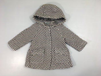 Manteau gris/rose chiné à capuche