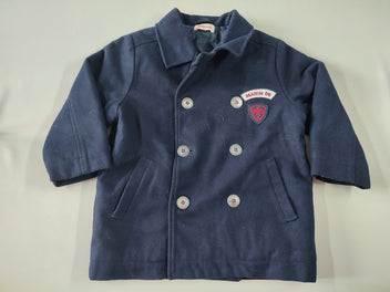 Veste tweed bleu marine écusson