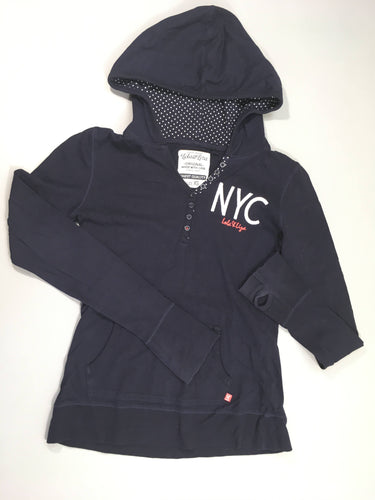 T-shirt m.l bleu foncé à capuche boutons NYC, moins cher chez Petit Kiwi