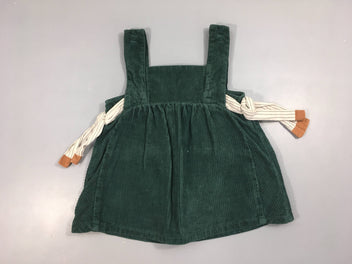 Robe s.m velours côtelé vert foncé noué sur les côtés