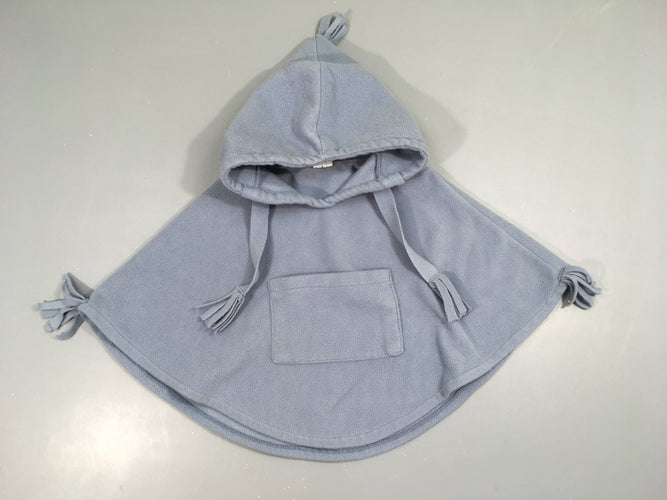 Poncho polar bleu à capuche, moins cher chez Petit Kiwi