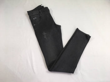 Jeans slim noir effet éraillé
