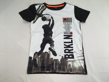 T-shirt m.c de sport blanc/noir joueur de basket