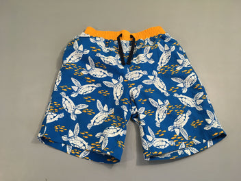 Maillot short bleu tortues, anti-Uv, écoresponsable, polyester recyclé