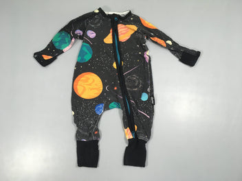 Pyjama jersey noir planètes Zipster